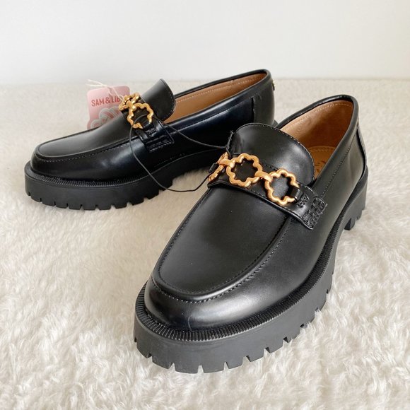 Sam & Libby Shoes - Sam&Libby Women's Remi Platform Loafer, Black Leather, Size 8